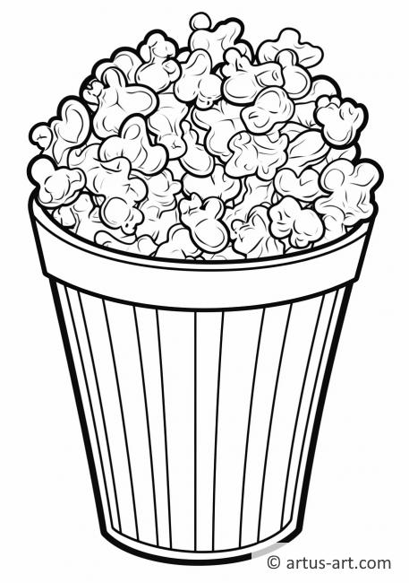 Pagina da colorare di popcorn di mais